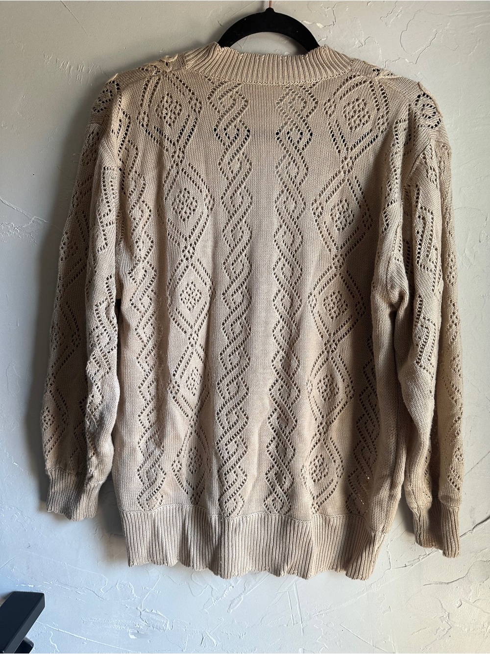 Vintage Embroidered Floral Lace Knit Cardigan Sweater Cottagecore Romantic - Picture 8 of 10